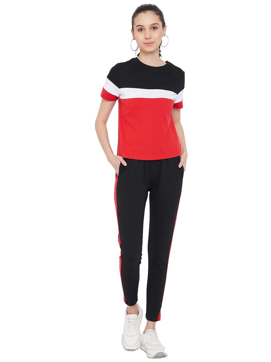 GRITSTONESWomen Regular Fit T-Shirt and Trackpant Coed Set