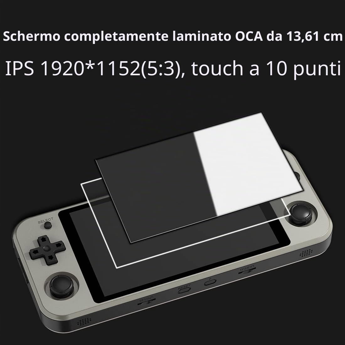 Console di gioco portatile RG552 con 20000 giochi 128G TF Card, schermo IPS da 5,36 pollici Console per videogiochi Open Source Android e Linux, funzione WiFi