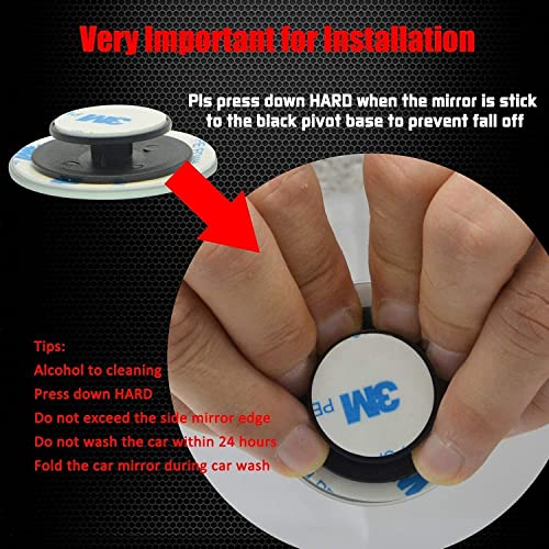 Image of CarFrill HD Glass Frameless Round Convex Rear View Blind Spot Mirror Cars /Trucks /Vans -Pack of 2