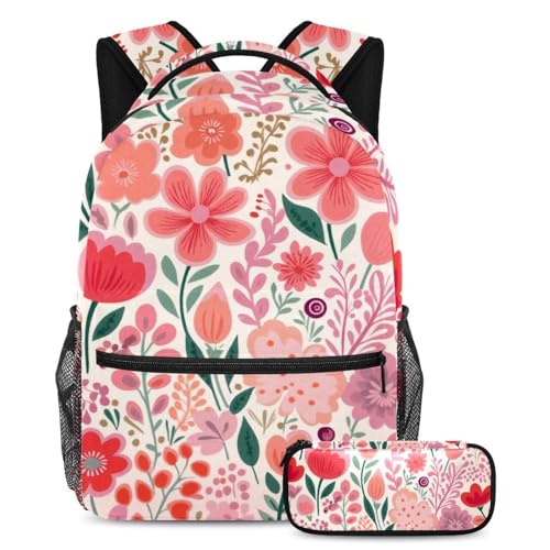 Sacs à dos de jour et cartables pour enfants à fleurs roses 40cm