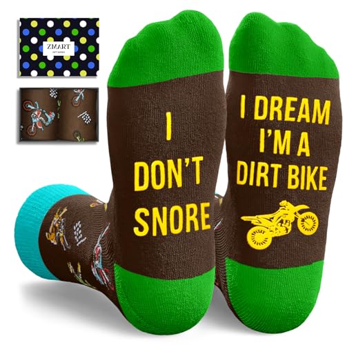 Zmart Dirt Bike Gifts for Men - Motorcycle Socks, Funny Gifts for Motorcycle Riders Lovers...