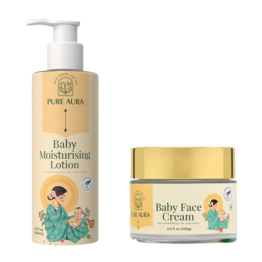 Pure Aura SunSmart Duo | Baby Mineral Sunscreen SPF 30 (50g) & Baby Face Cream (100g) | Sun Protection & Deep Moisturization | Ayurvedic Formula | No Parabens, Sulfates or Silicones | Suitable for Newborns & Kids-image-38