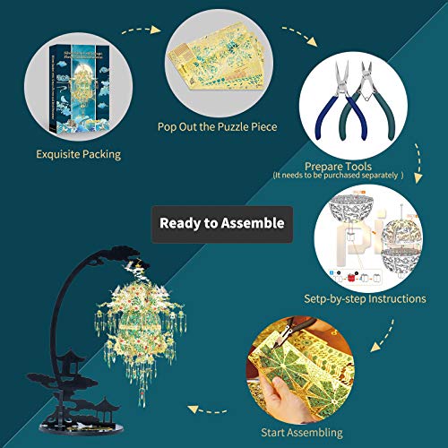 Piececool 3D Metal Puzzles For Adults, Silver Sachet With Grape Diy 3D Model Building Kits Stem Toys For Teens Boys, Great Halloween, 592 Pcs #TOP4