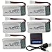 Blomiky 5 Pack 3.7V 400mAh 25C Li-Po MX2.0 Plug Battery Suitable for Some Small RC Quadcopter Drone Aircraft /3.7V 400mAh MX 5