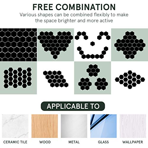 BESPORTBLE 12 Pcs Adesivos de Parede de Espelho Hexagonal AcrÃ­lico Adesivos de Parede ArtÃ­sticos M