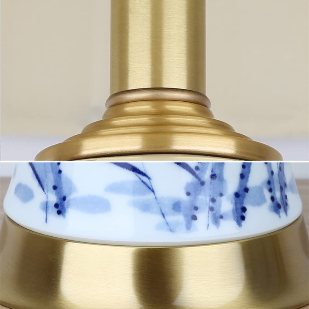 27,5" Lampy stołowe Ceramiczna lampka nocna Antyczna lampa biurkowa Lampa nocna Lampa do czytania do sypialni Salon Biuro College Regał na książki(B)