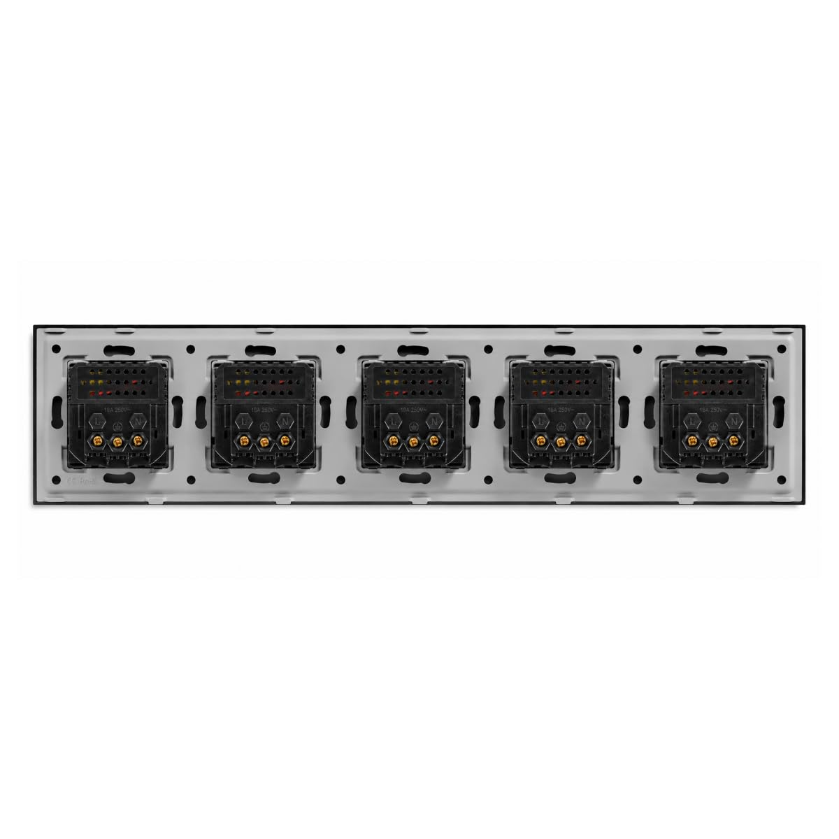 SmartinHouse - pięciokrotne gniazdko - szare - USB A+C 12W - szkło kryształowe | Ładowanie USB bez adaptera