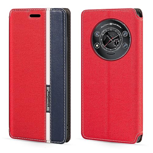 Custodia Flip Bicolore con Chiusura Magnetica Invisibile Compatibile con Cubot KingKong Star Cover e Protettiva elegante pelle sintetica rosso