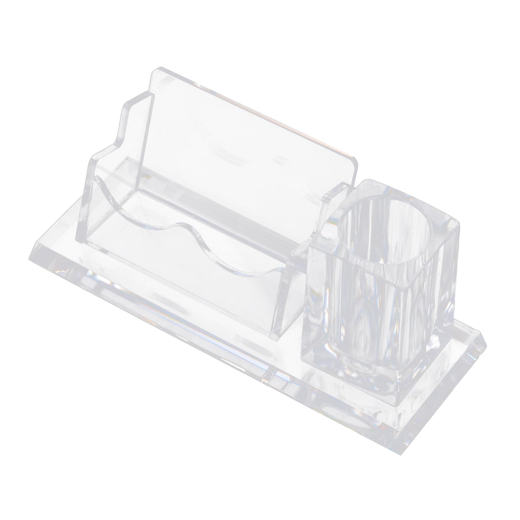 Tarjetero de Escritorio Vertical de Acrílico para Tarjetas de Visita | Caja Organizadora de Tarjetas de Presentación, Bordes Lisos, Estilo Minimalista Moderno