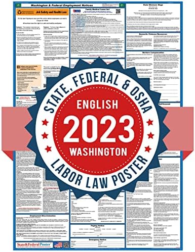 2022 Washington Labor Law Posters (Laminated) Combo State and Federal Poster 27"x40"