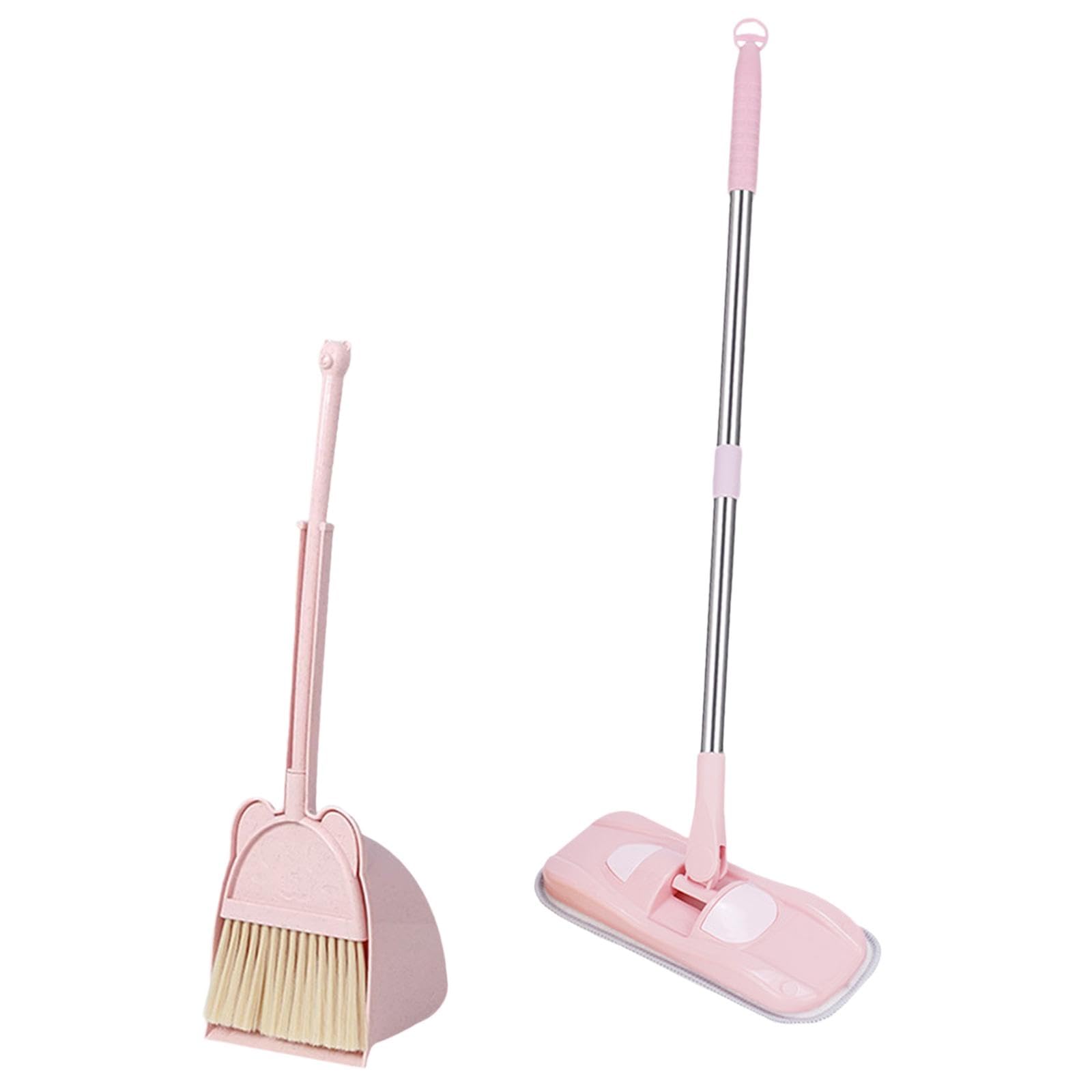 Set di Giocattoli per La Pulizia dei Bambini Set di Scope per I più Piccoli Regali per Le Vacanze Giochi di Finzione Set di Aiutanti per Le Pulizie PE, Rosa