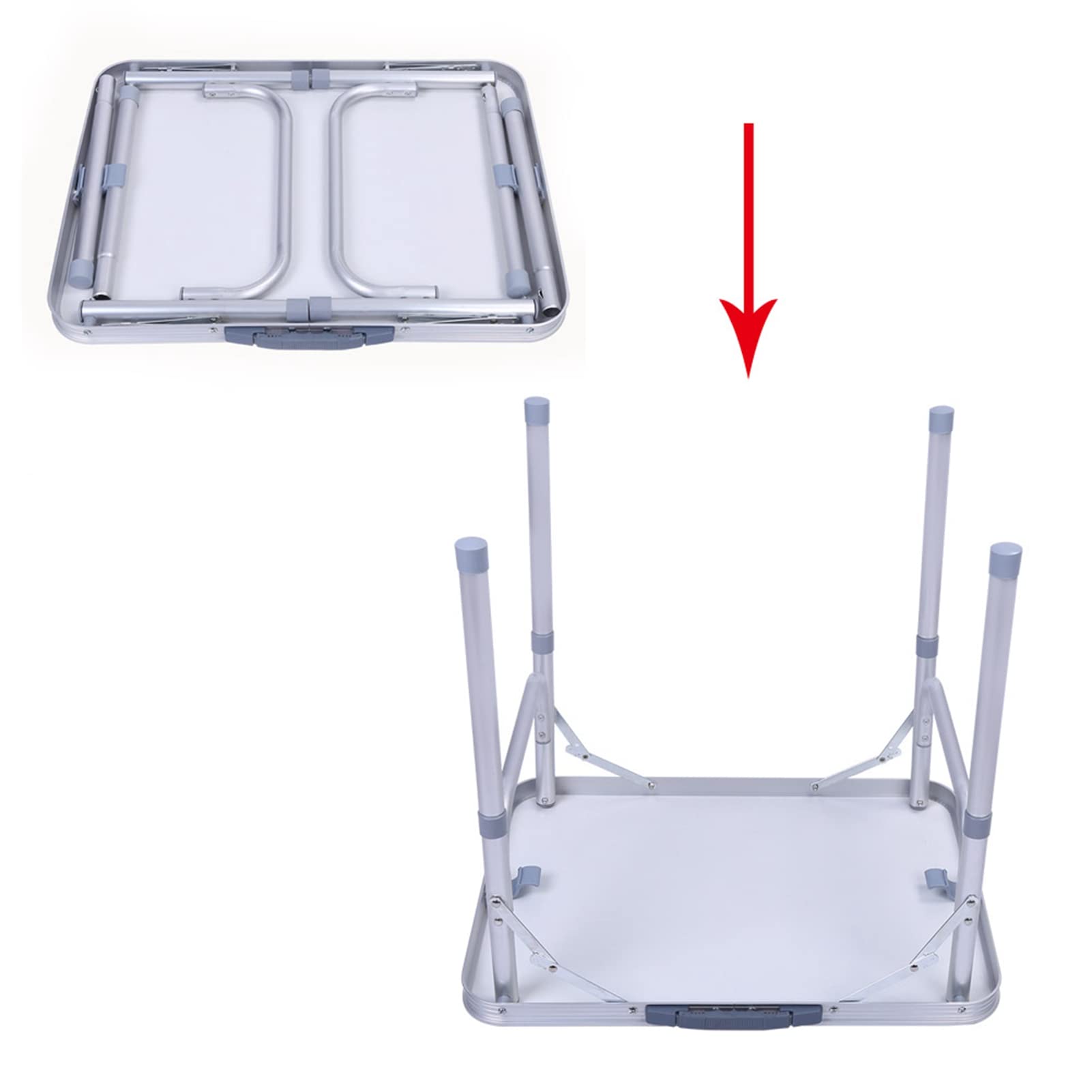 Tavolo da Campeggio in Alluminio, Tavolo Pieghevole Tavolo Da Pranzo per Picnic Campeggio Barbecue Al coperto All'aperto, 60.2 x 45cm