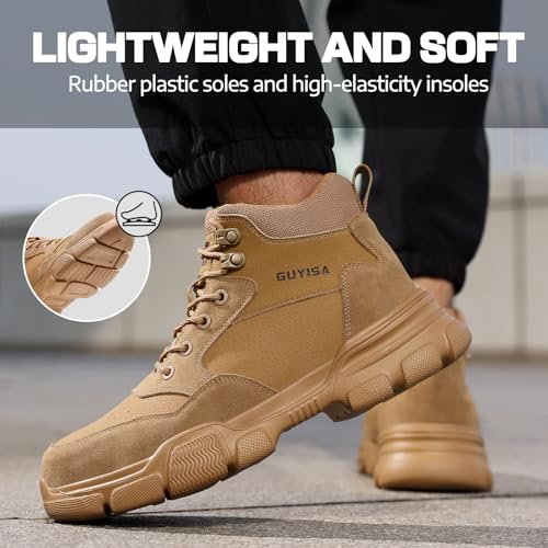 Image of Steel Toe Work Shoes for Men, Lightweight Safety Shoes with Puncture Resistant Midsole, Comfortable Protective Work Shoes for Warehouse Factory Light Construction