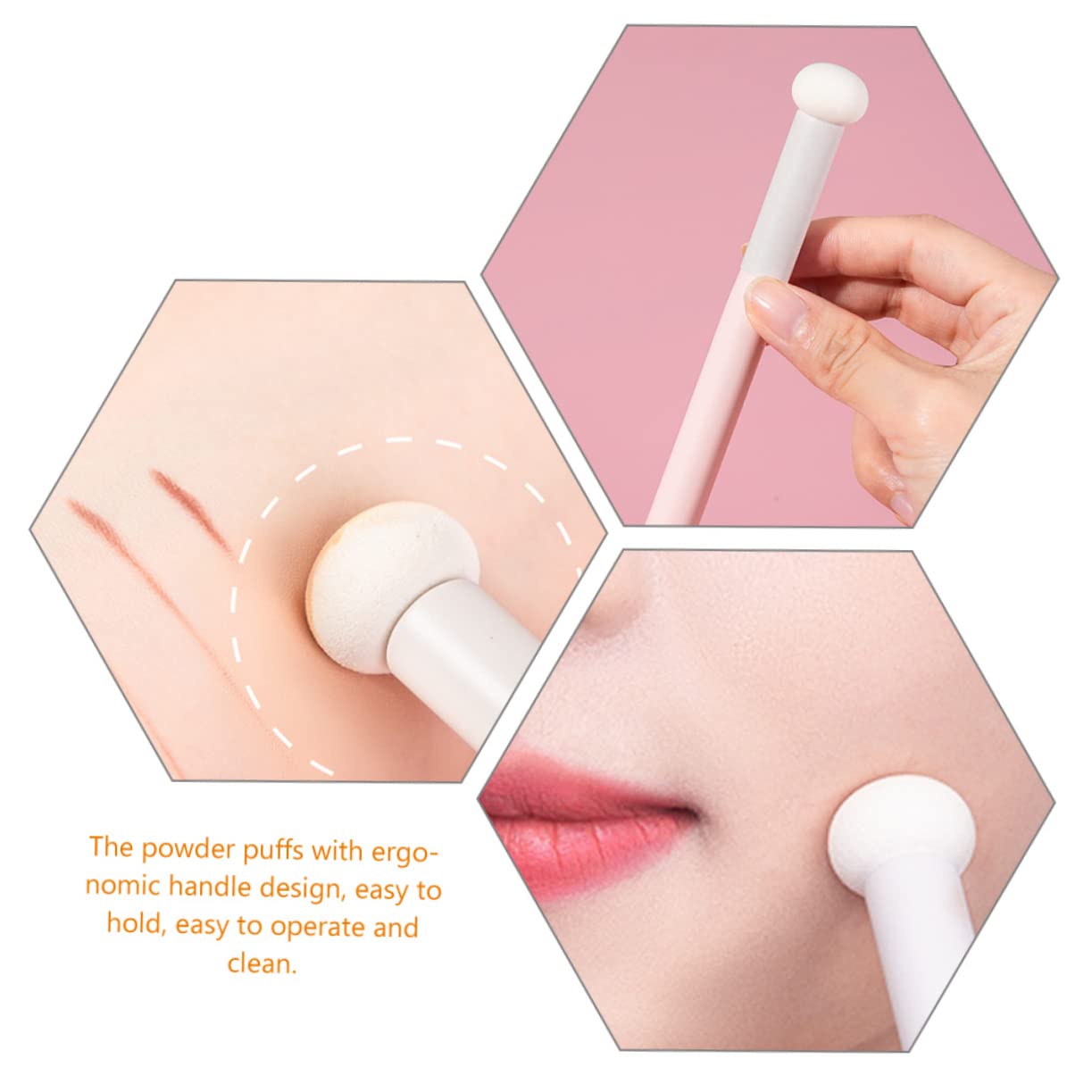 FOMIYES 4 Set Di Spugna Per Il Trucco Con Manico Per Fondotinta Crema Per Gli Occhi 4 Pezzi*4