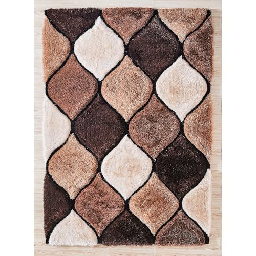 Image of & Carpet Handmade Shaggy Pure Microfiber Smooth & Anti-Skid Carpets for Bedroom & Living Room, 2 inch Thickness Size- 2X6 Feet