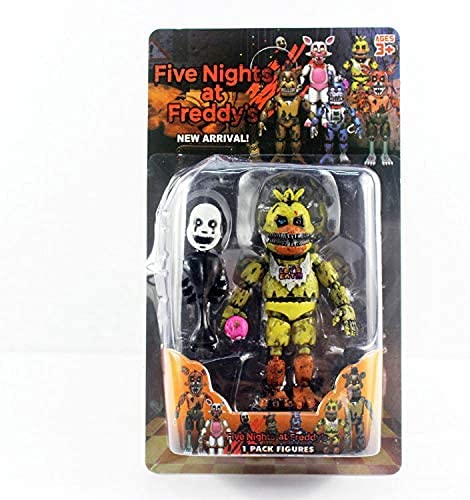 Xinchangda Personaggi Action Figure FNAF del gioco Five Nights, Security Breach, Sister Location, divertenti, Foxy, bambola horror che si illumina, articolazioni mobili, da 14 cm