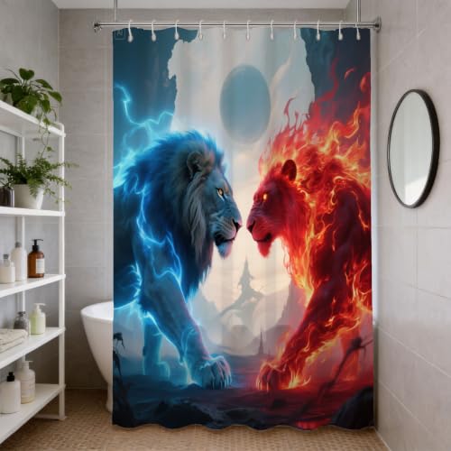 Rideau de douche 200x200 lion imperméable contre les éclaboussures
