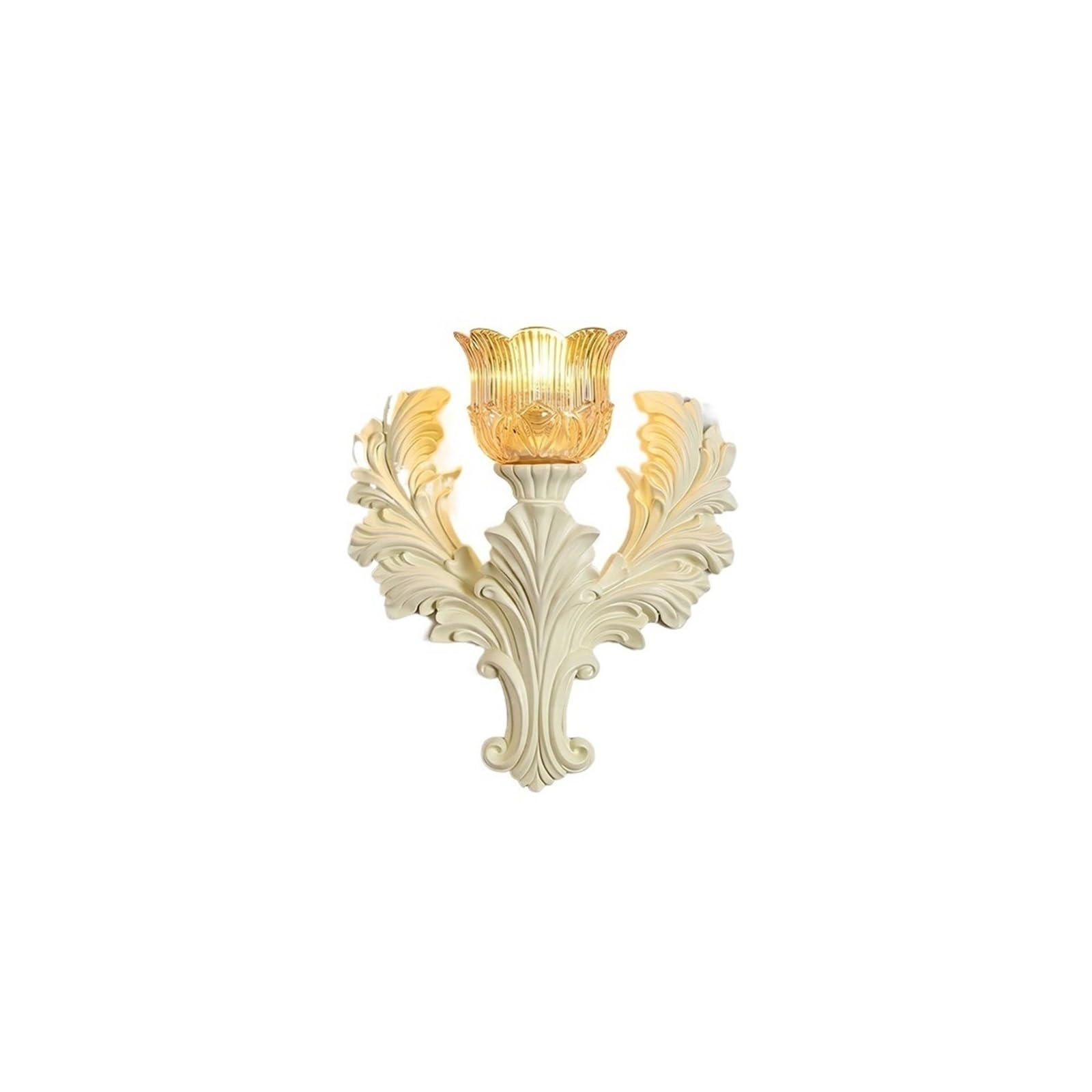 Wqqyu6hkf Yellow Lights Wall Sconce Amber Tulip Glass Lamp For Bedroom Vanity Lamps(Yellow)