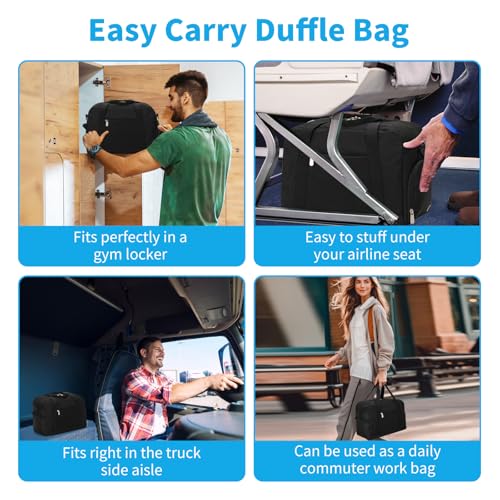 Image of Apenze Small Gym Bag 14 inch lightweight Carry On Mini Duffel Bag with Shoe Compartment for Travel Sport - Black