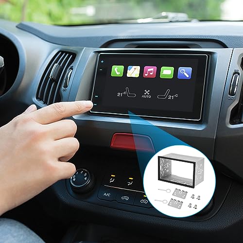 Gobesty Double DIN Car Stereo Cage, Double DIN Cage Metal for Car Radio, Double DIN Installation Slot, Universal Car Stereo Radio Mounting Frame with Fitting Kit, for Most Double DIN Car Audio - Image 5
