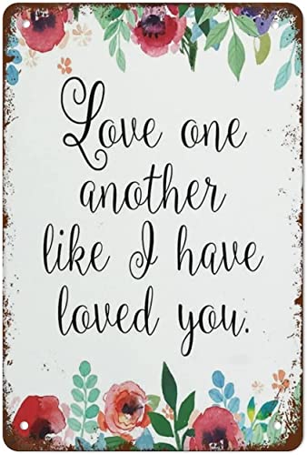 asfqweff Bible Verse Art Metal Tin Sign Scripture Print Christian Wall Art Decor Poster Inspirational Quote Floral Print Funny Vintage Metal Tin Sign for Home Coffee 6"x8"