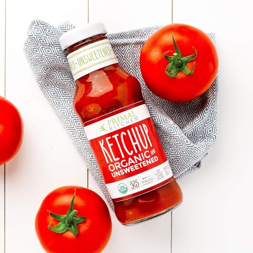 Primal Kitchen Sugar-Free Ketchup – Pack of 3 Keto Ketchup – 11.3 Ounces Each– Low-Calorie Organic Ketchup – Paleo Certified – Whole 30 Approved – Original Tangy Flavor – Versatile Tomato Ketchup