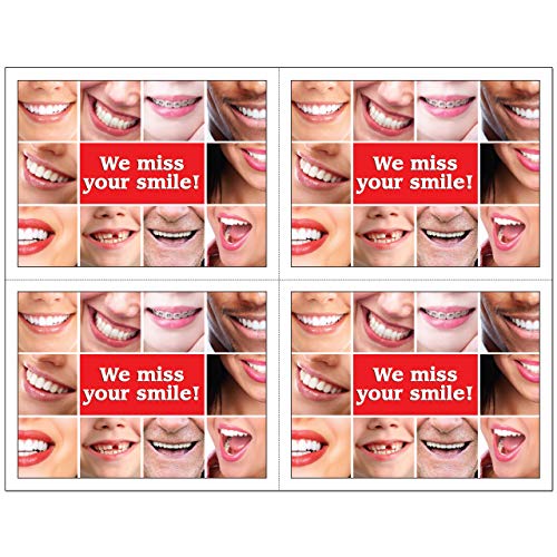 4 Up Dental Laser Appointment Reminder Postcards (500)
