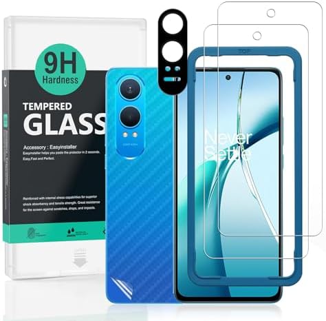 Ibywind for OnePlus Nord CE4 Lite 5G Screen Protector,2 Pack,9H Hardness Tempered Glass and Camera Lens Protector,with Alignment Frame,Full Coverage,Bubble Free,Fingerprint Unlock,Scratch Resistant