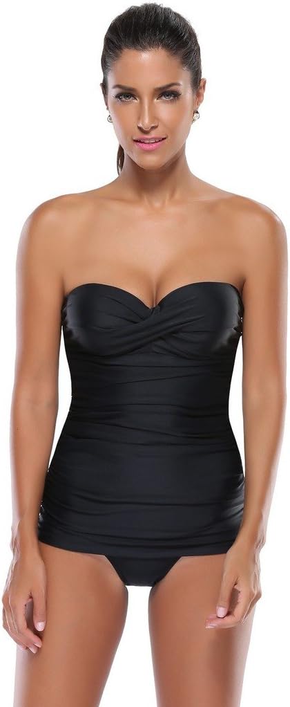 Vintage 50s Pin Up Strapless One Piece Swimsuit Monokinis