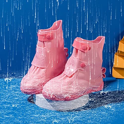 sfdgfhyf Water Shoes for Girls Children Cute Cartoon Fashion Non Slip Rain Boots Shoe Cover Rain Boots Soft (Pink, 1 Big Kids)2