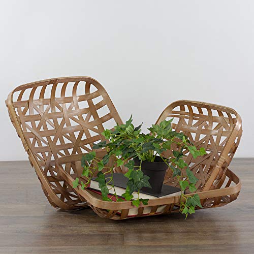 Northlight-Square-Lattice-Tobacco-Baskets-Brown-Set-of-3 Northlight Square Lattice Tobacco Baskets Brown Set of 3