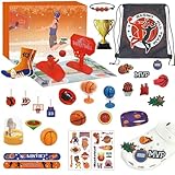 Calendrier 'Avent 2025 Thème Basket - 24 Jours De Gadgets De Sport Et Décorations De Noël, Convient Pour Enfants, Adolescents, Garçons Et Filles, Activités Amusantes Pour La Saison