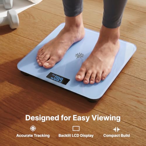 Image of Cult Active body Weighing scale, LCD display, Weight Machine, 180 Kg, Batteries included, Tempered Glass Platform, Ideal for Home Use, Blue.