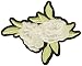 White roses pair flowers floral retro boho hippie embroidered appliques iron-ons patches new