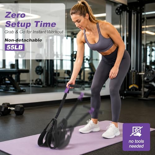 Image of Foot Pedal Resistance Band with Handle, Upgrade Full Body Workout for Men & Women, Core Abs Legs Glutes Arms, Pilates Strength Training Home Gym Equipment