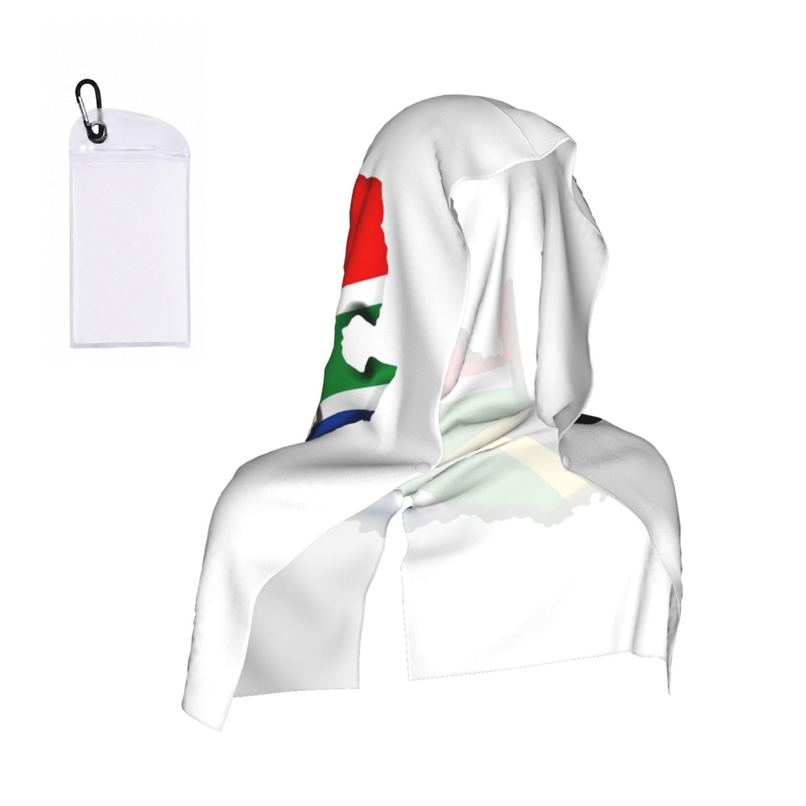 YQxwJL South African Flag Map Print Unsex Cooling Hoodie Towel, Cools Instantly When Wet Sun Protection For Sports Fitness Gym