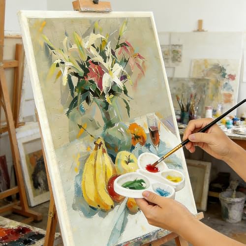 Magicfour Silicone Paint Palette, 4 Well Watercolor Mixing Tray with Paint Brush Rest for Watercolor Oil Acrylic Painting Brush, Artist Brush Holder Caddy Solution for Painting Accessories by Magicfour - Image 7
