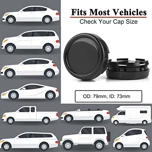 4Pcs 79Mm Wheel Center Caps For C200 W220-S320 S350 S300 S600 Ml350 Glc G Ml Rz Df Wheels Rims, 79Mm(3.11In)/73Mm(2.87In) #TOP2