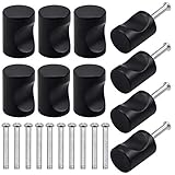 Tamaño: Diámetro: 18 mm (0,7 pulgadas), altura: 23 mm (0,92 pulgadas) .10PCS perilla de puerta de gabinete negro. Cada perilla se suministra con un tornillo de ajuste.
