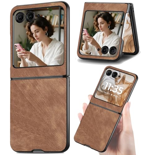 Coque de protection fine pour Motorola Razr 70 60 50 marron Ysnzaq