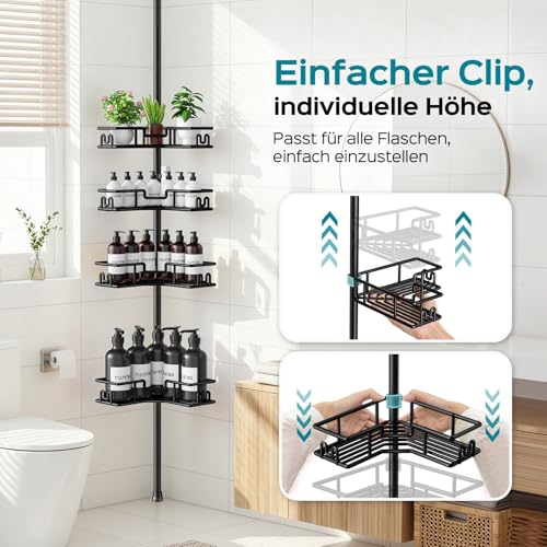 Étagère douche télescopique 4 niveaux sans perçage HAMITOR