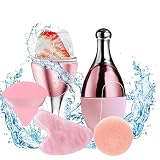 pack of 4 containing 1 Ice Face Roller with 1 Powder Puff,1 Gausha and 1 Konjac Sponge, Spray Ice Ro