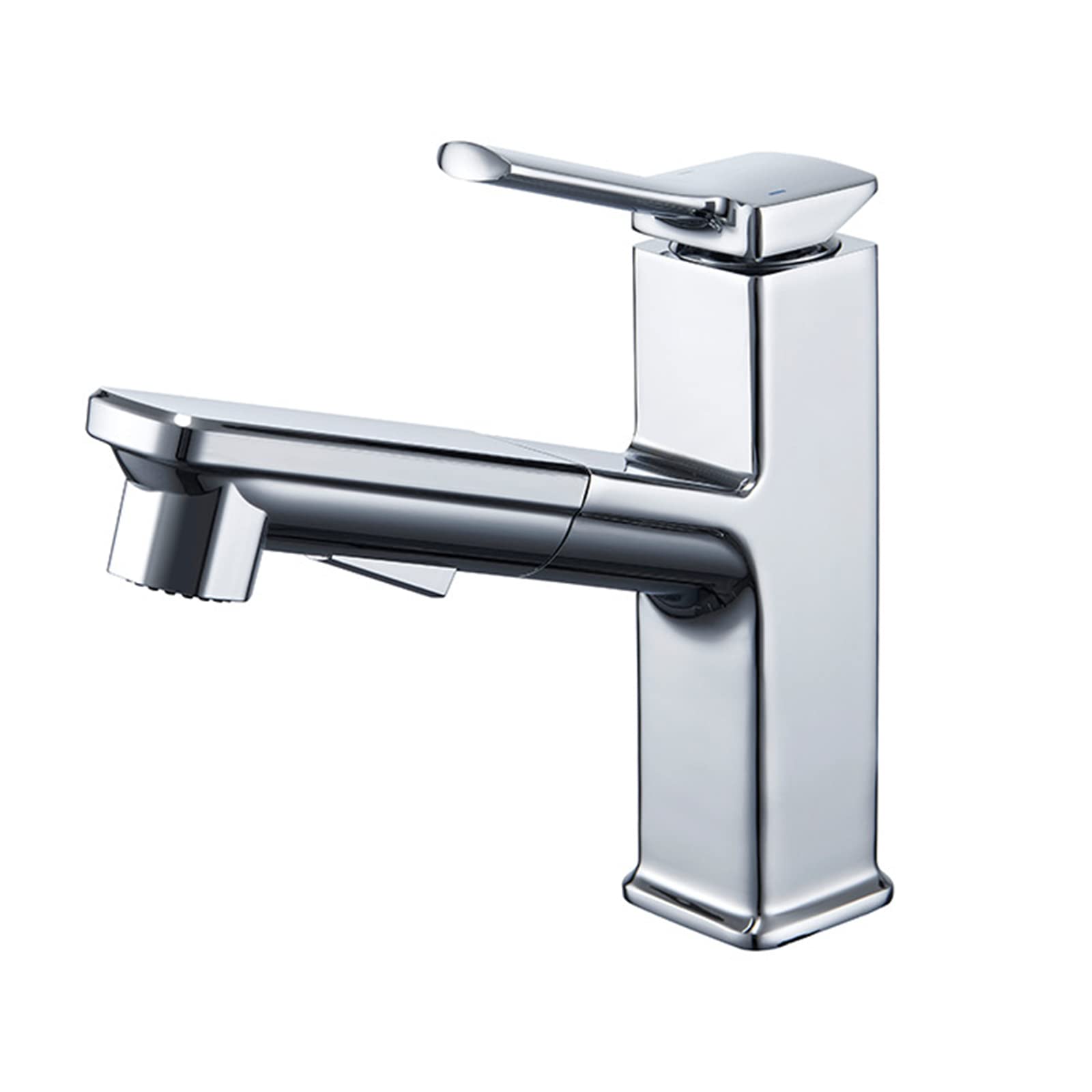 Robinet de lavabo en laiton massif avec pulvérisateur double fonction