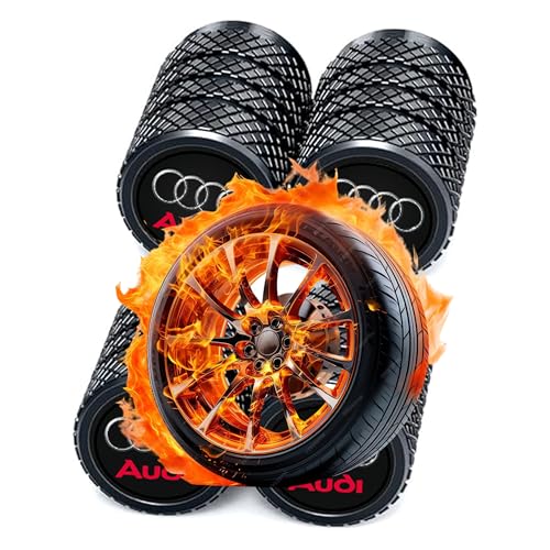 Tyre Valve Dust Caps Compitible With AU-DI A & Q Series A1 Sportback S1 A3 A4 A5 A6 A7 A8 Q3 Q5 Q7 TT R8 RS e-tron Metal Car Wheel Air Caps Auto Valve Stem Caps Accessories 4 Pcs Black