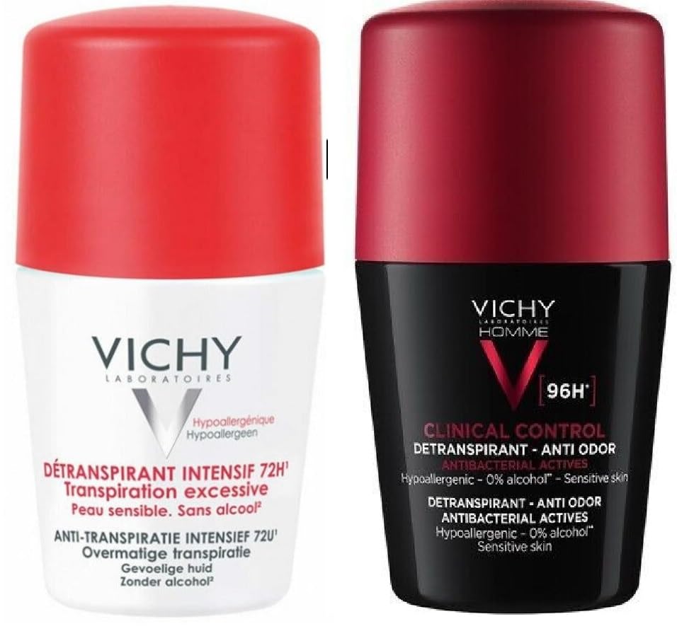 GenericVich-Y Clinical control 96 Hour Roll-on Deodorant and Vich-y Stress Resist Antiperspirant 72 Hour Roll on Deodorant - (50 mlx2)