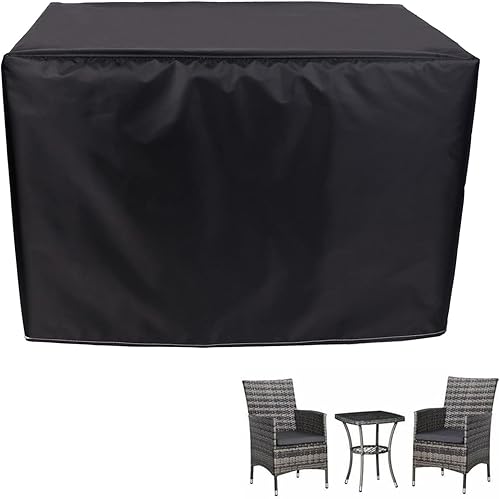 HUHJYUGE Funda impermeable para muebles de exterior, 112 pulgadas de largo x 61 pulgadas de ancho x 31 pulgadas de alto, resistente al viento, funda