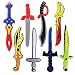 Assorted Foam Toy Swords for Children with Different Designs Including Ninja, Pirate, Warrior, and Viking (8 Pack)