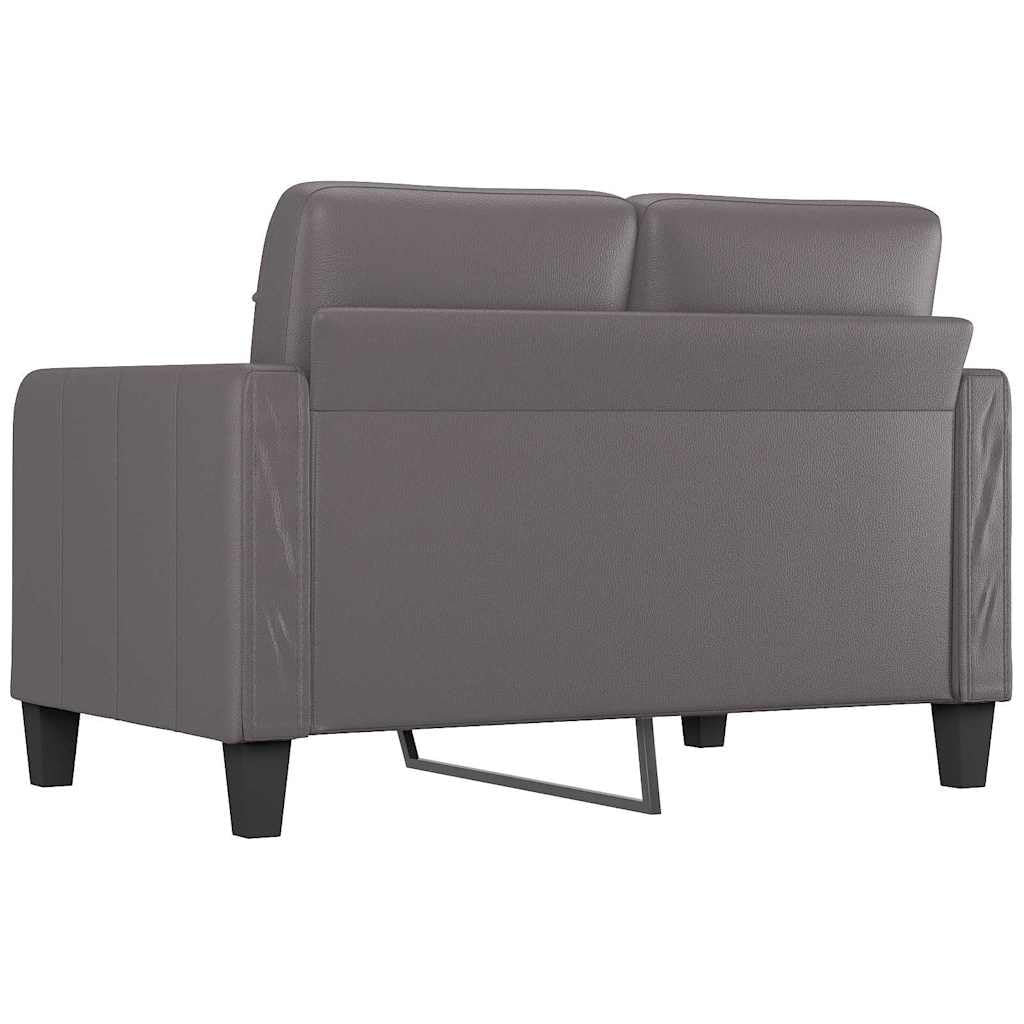 Sofá de 2 plazas de piel sintética gris sofá 120 cm ancho asiento