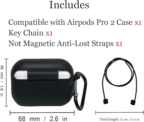Miniatura 6 de LFWUEYAM Funda compatible con Airpods Pro de 21 generación 20222019, funda protectora de silicona suave con llavero y correas antipérdida, inicial