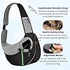 Pawaboo-Pet-Dog-Sling-Carrier-Hand-Free-Drawstring-Dog-Papoose-with-Adjustable-Strap-Breathable-Mesh-Bag-for-Puppy-Cat-Crossbody-Satchel-Dog-Purse-with-Pocket-for-Outdoor-Travel Breathable Mesh Bag for Puppy
